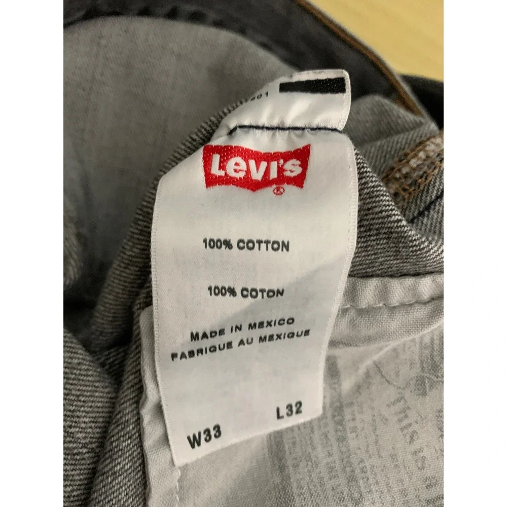 Vintage Levi 501 Jeans Mens 32x32 Black Gray Button Fly Raw Hem Y2K (Tag 33x32)